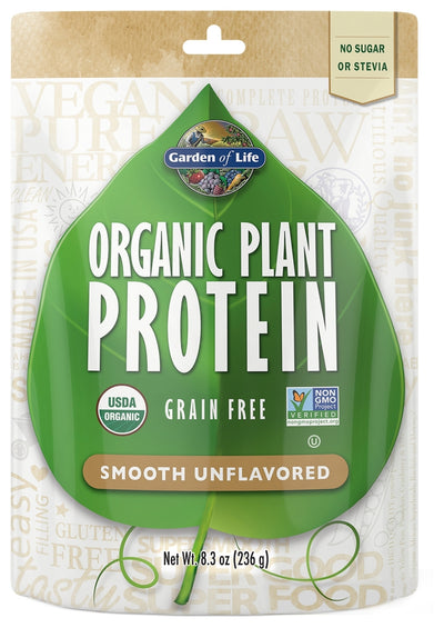 Organic Plant Protein Smooth Unflavored 8.3 oz (226 g)