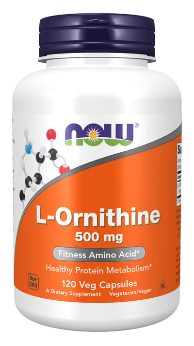 L-Ornithine 500 mg 120 Veg Capsules | By Now Foods - Best Price