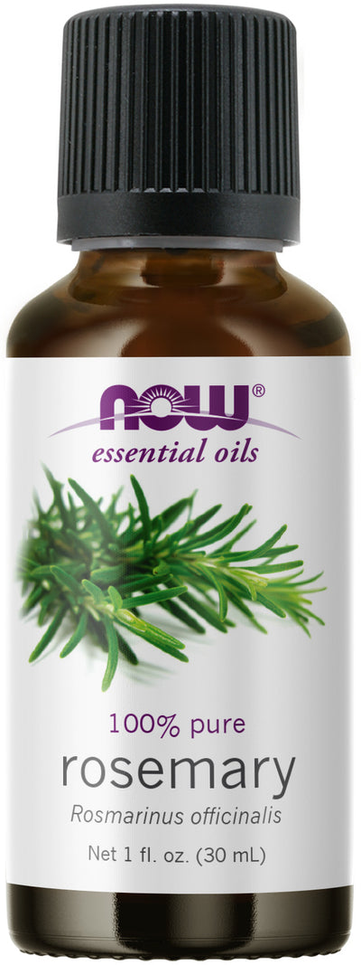 NOW Essential Oils, Rosemary Oil, Purifying Aromatherapy Scent, Steam Distilled, 100% Pure, Vegan, Child Resistant Cap, 1-Ounce